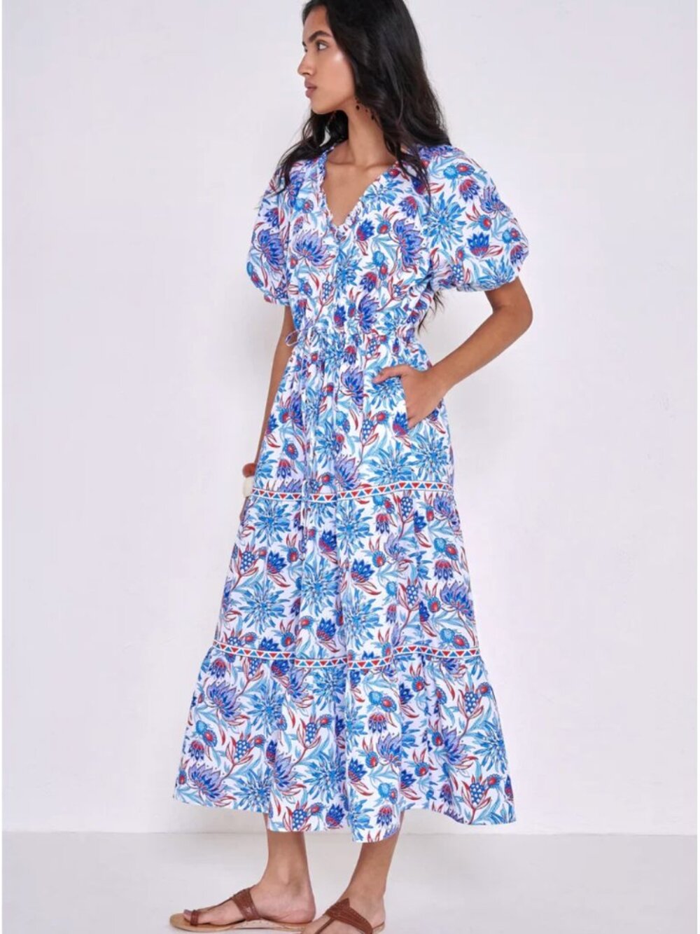 Banjanan Poppy Dress, Philippa Azure color way, size XS